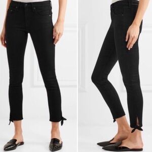 Rag & Bone Jeans - Stevie Ankle Tie Black Capri Skinny Jeans